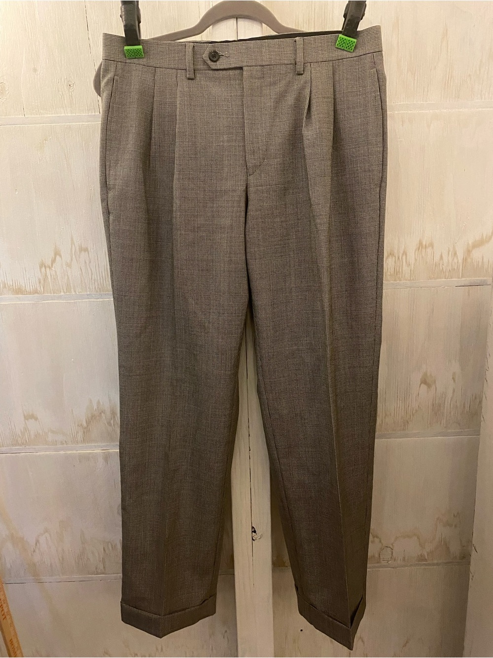 Lauren Ralph Lauren Men's Pleated Wool Dress Pants Black White 32 x 30 Preppy